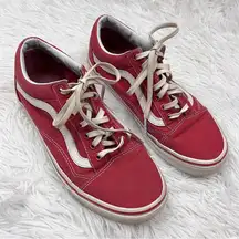 VANS Old Skool Red White Lace Up Sneakers Unisex Men’s 6.5, Women’s 8