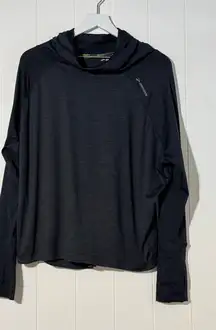 Brooks Running ·  Large · Cowl Neck Pullover Long Sleeve Athletic Hoodie · Black
