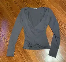 Aritzia Wilfred Faux Wrap Long Sleeve Top