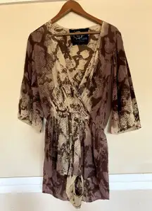 Revolve BLUE LIFE Wild & Free Romper Animal Print Size Small S BEACH VACATION