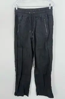 Athleta Women's Black Cabo Linen Wide Leg Pants Size 6
