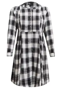 TORRID plaid kimono cardigan shirt Button Front Voile Black 1X NWOT