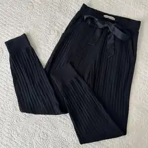 Abercrombie & Fitch Women’s Black Ribbed Knit Jogger Lounge Pants Size Small