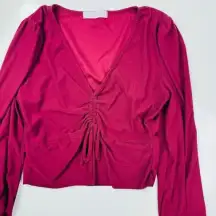 Planet Gold Burgundy Crop Top Size Small‎