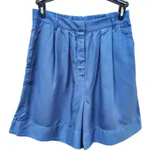 Nordstrom Medium Blue Ensign Wide Leg Shorts Elastic Waist Pockets Summer NWT