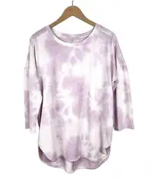 Cupio Tie Dye Top Bohemian Loungewear Purple Lilac Pullover Comfy Size L