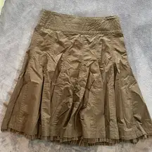 Brown Midi  Ruffle Skirt