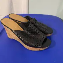 Franco Sarto, Black laser cut wedges‎ size 9.5M