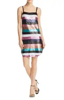 NWT multicolored sequin striped mini dress 