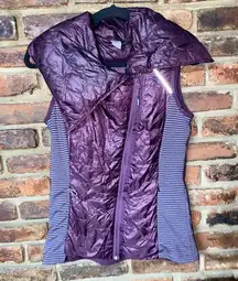 Mondetta Purple Striped Zip-Up Lightweight Vest Jacket Women's Size Small