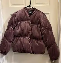 Velvet Puffer Coat