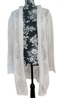 Nicole Miller Artelier Hooded Open-Front Knit CardiganSweater