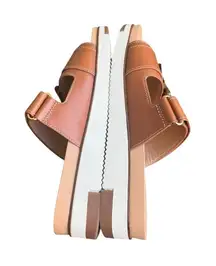 Sam Edelman Adrianna Leather Tortoise Buckle Ornament Platform Slide Sandals 8