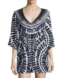 Trina Turk Algiers Printed Black and White Tunic/ Coverup Size Small