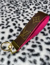 Repurposed Upcycled Keychain Wristlet Keyring Key Fob 