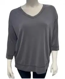 Chico’s Zenergy Athletic Wear Grey 3/4 Sleeve Top Size 16 (Chico’s 3)