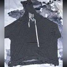 Black & White Striped Lightweight hoodie