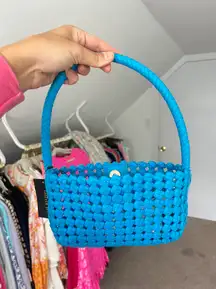 Blue Coastal Woven Purse