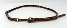 American Eagle Thin .5" Leather Harness Belt Brown Size L