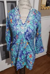 Lilly Pulitzer Womens Bungle In The Jungle Womens Embellished‎ Tunic Top Small