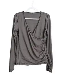 Lululemon  Sunset Salutation Long Sleeve Shirt Women's 0 Stripe Black Mink Berry