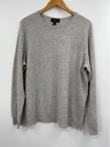 Charter Club Luxury Cashmere Sweater Gray Crew Neck Long Sleeve Womens XXL