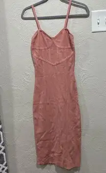 Cider  Pink Spaghetti Strap Bodycon Corset Dress Size Medium