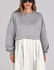 Altar'd State Gray and White Midi Dress