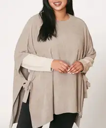 Barefoot Dreams Cozy Chic Hi Lo Poncho with Side Tie
