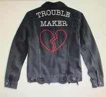 Trouble maker-lucky brand distressed jean jacket