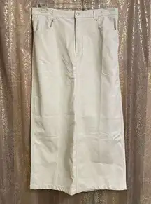 Revolve X Free People City Slicker Faux Leather Maxi Skirt Nilla Cream Ivory Siz