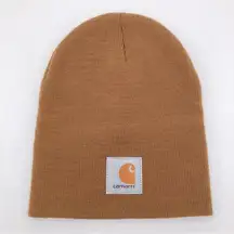 Logo Patch Knit Beanie in Carhartt Brown