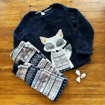 Secret Treasures Sleepwear Fleece Fox Long Sleeve Top and Sleep Pants Me…