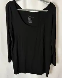 STORQ Black Modal Spandex Scoop Neck Basic Neutral Maternity Tee Size 6 / 2X