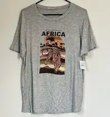 NWT Wst Cst Gray Kruger National Park Africa Graphic Tee - Size: Medium