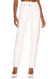 AGOLDE White Real Leather Straight Pant SIZE 25 Jeans Designer Sustainable $378