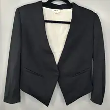 Helmut Lang Black Cropped Tuxedo Blazer Size 6