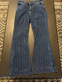 rock and roll denim high rise trouser