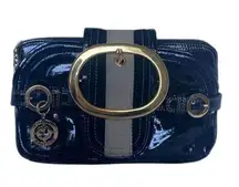 Y2K Juicy Couture black gold leather clutch wallet