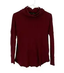 Rachel Zoe deep dark coral turtleneck sweater long sleeved winter top classic