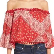 Alexa Top Scarf Bandana Print Size S Red