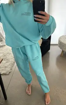 White fox Blue Sweatsuit 