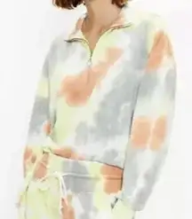 Lou & Grey tie dye quarter zip sweater small