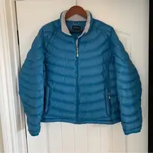 Lands‎ End Down Puffer Jacket Winter Women’s XL 18-20 Sea Blue Packable