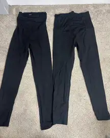 Lot of maternity black leggings large full panel
