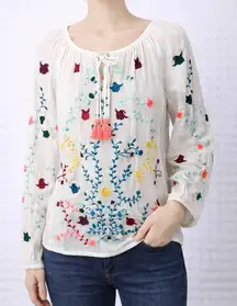 Embroidered White Boho Top