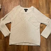 Every Detail LA Sweater Size Large‎ Cream Knit Womens