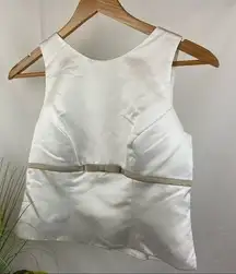 Alfred Angelo White & Tan Satin Sleeveless Top 4