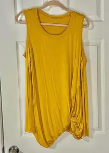 Yellow cold shoulder long sleeve shirt large NWT