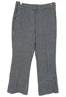 J.Crew Women's Hayden Kickout Crop Pants Gingham Stretch Linen Sz 4‎ Tall Preppy
